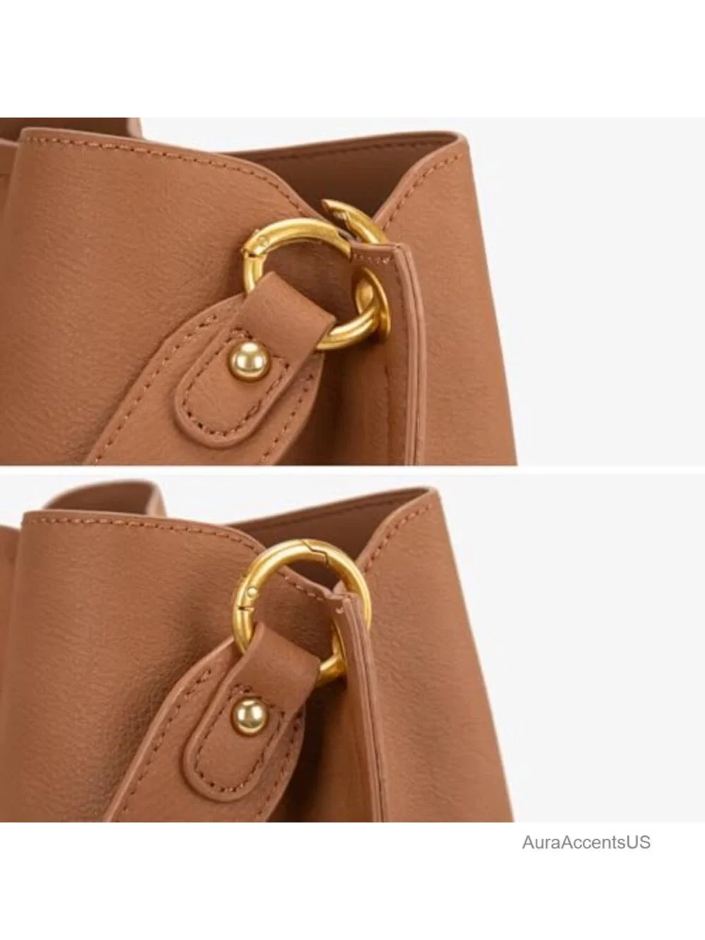 Medium Hobo Bag for Women, Vegan Leather Shoulder Purse with 3 Compartments,